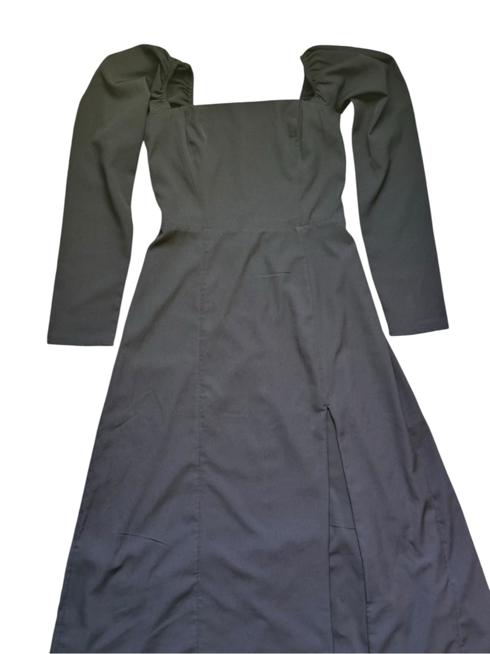 Abercrombie & Fitch Black Long-Sleeve Square Neck Midi Dress - Picture 4 of 13